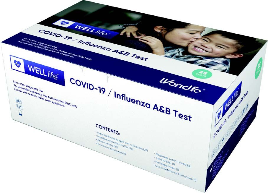 Rapid Test Kit WELLlife™ Antigen Detection COVID-19 / Flu A and B Nasopharyngeal Swab Sample 25 Tests (25/KT 24KT/CS) by Clarity Diagnostic  ID WV01P0002